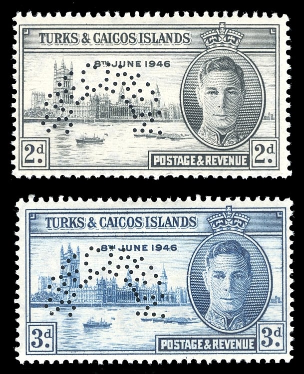 TURKS & CAICOS ISLANDS, KGVI, SG. 206s-207s