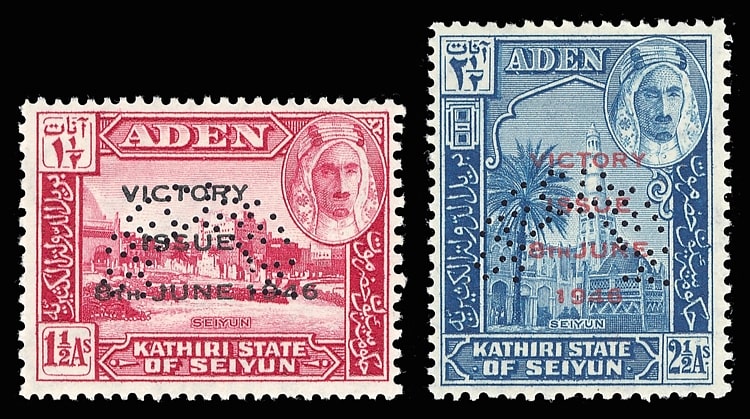 ADEN - KATHIRI STATE OF SEIYUN, KGVI, SG. 12s-13s